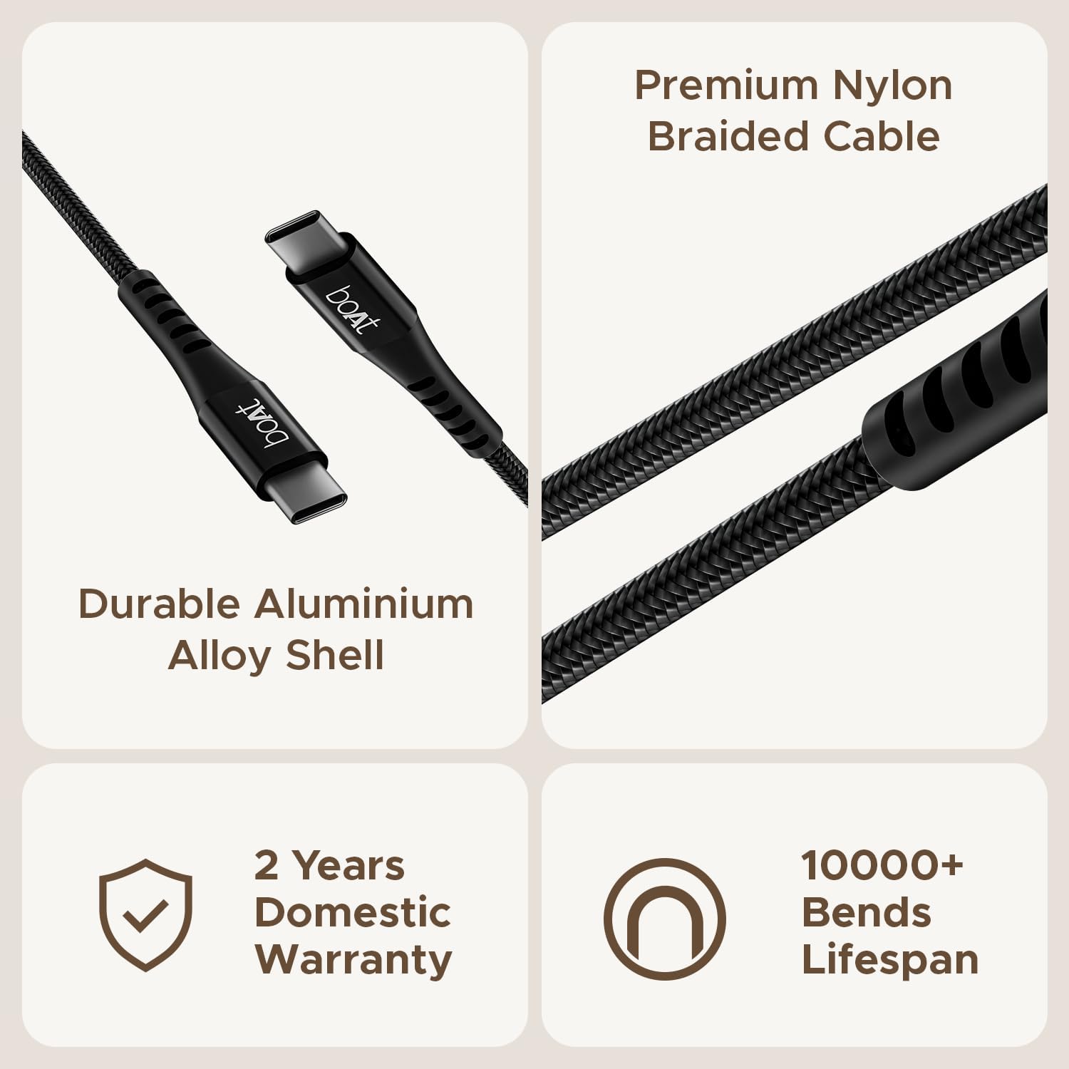 BOAT CABLE C600 TYPE C BLK BOAT CABLE C600 TYPE C BLK